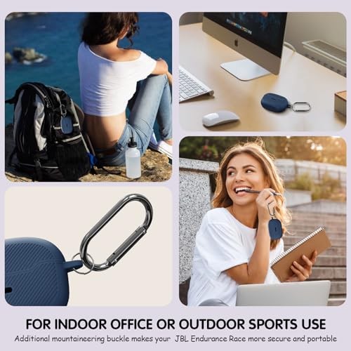 Silicone Protective Case Compatible with JBL Endurance Race, Portable Dark Blue