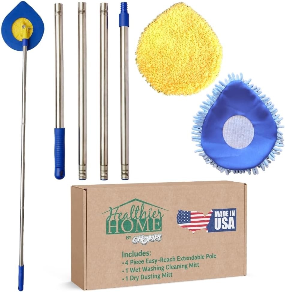 CHOMP Long Handle Wall Cleaner, 5 Minute CleanWalls Extendable Wall Washer