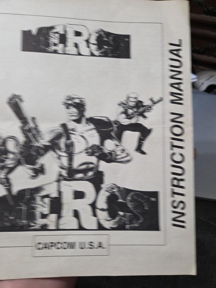 Arcade Manual - 1990 Capcom Mercs Instruction Manual