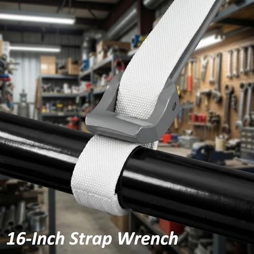 16 Inch Strap Wrench, Oil Filter Strap Wrenches, Thickened Adjustable Nylon