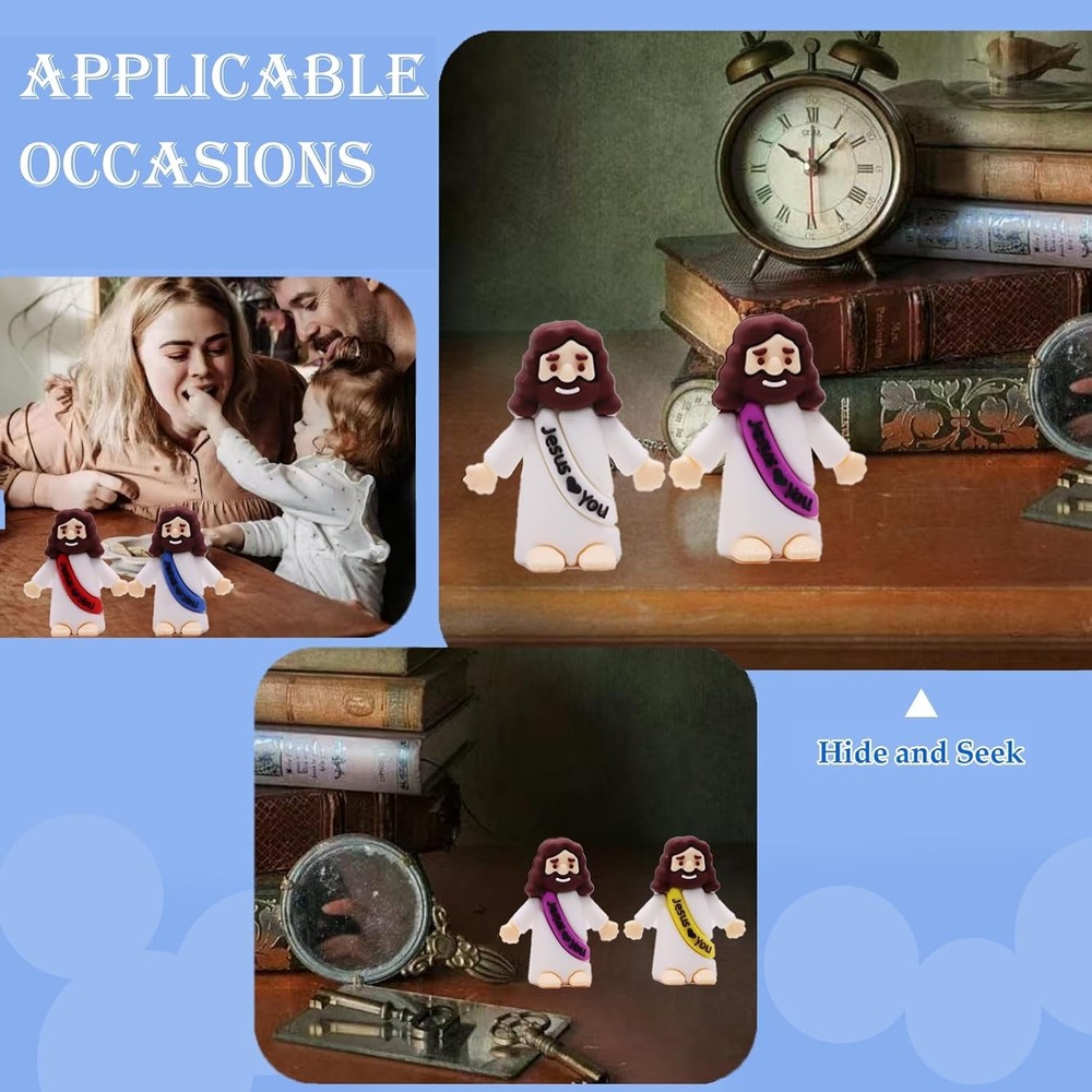 Little Jesus Figures, Mini Figurines in Bulk, Multicolor Tiny 20