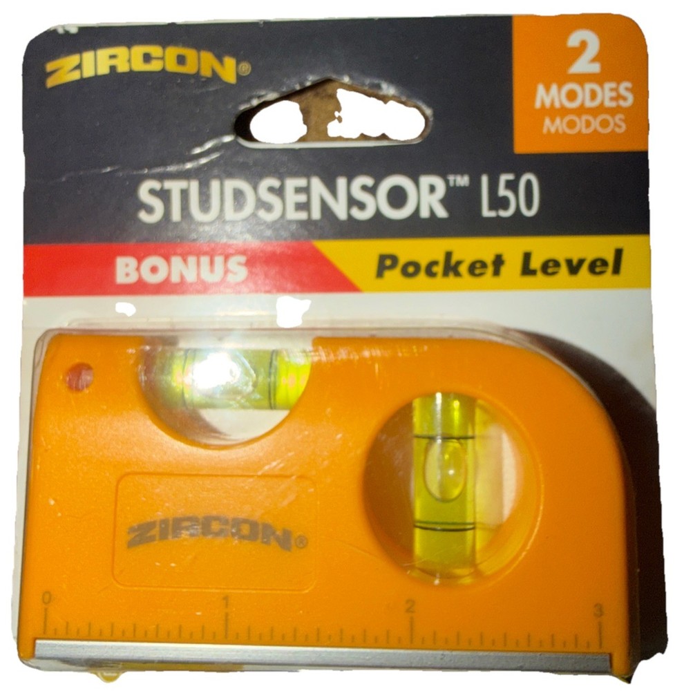 Zircon StudSensor L50 Edge Finding Electronic Stud Finder Sensor w/Pocket Level