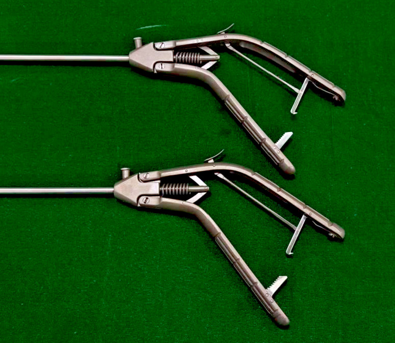 2pc Laparoscopic Needle Holder Curved Jaw Right Hand 5mm Reusable Instruments