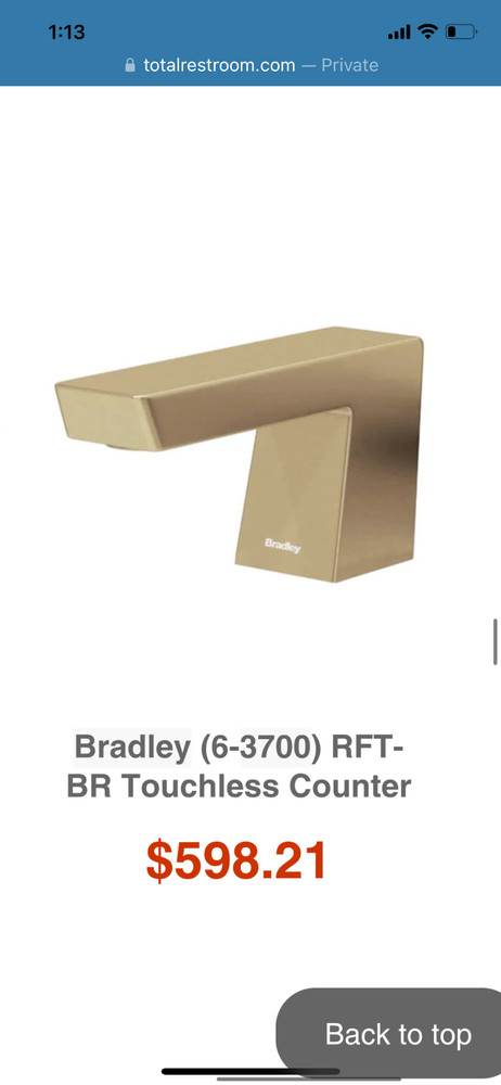 Bradley touch less counter Bathroom