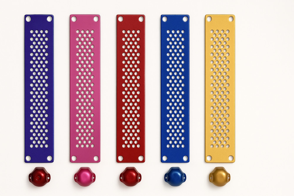 Candy Blue 1U Steel Rack Panel – 19” Perforated Faceplate – Custom Finish!