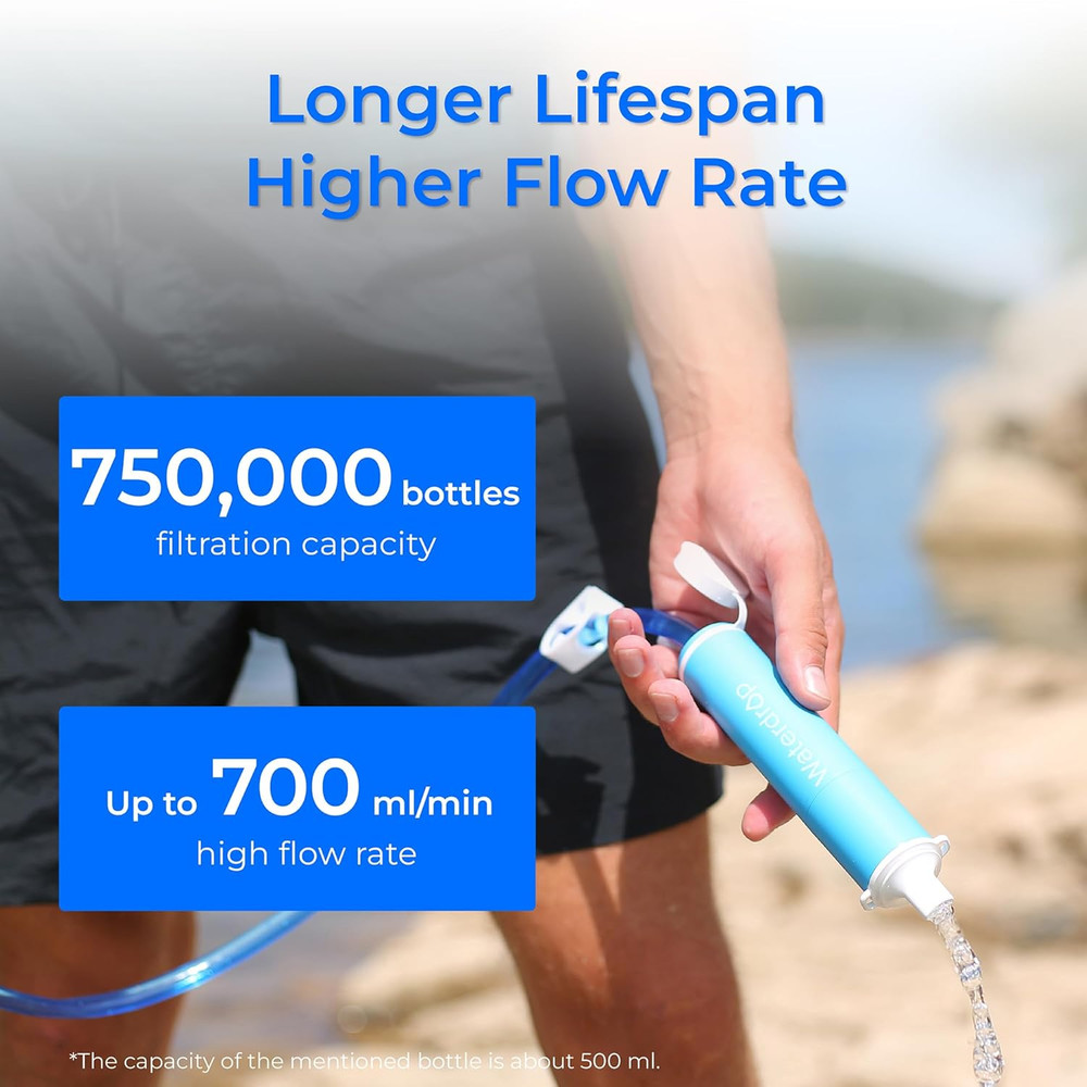 Gravity Water Filter Straw, Camping Water Filtration System, Water Purifier Surv