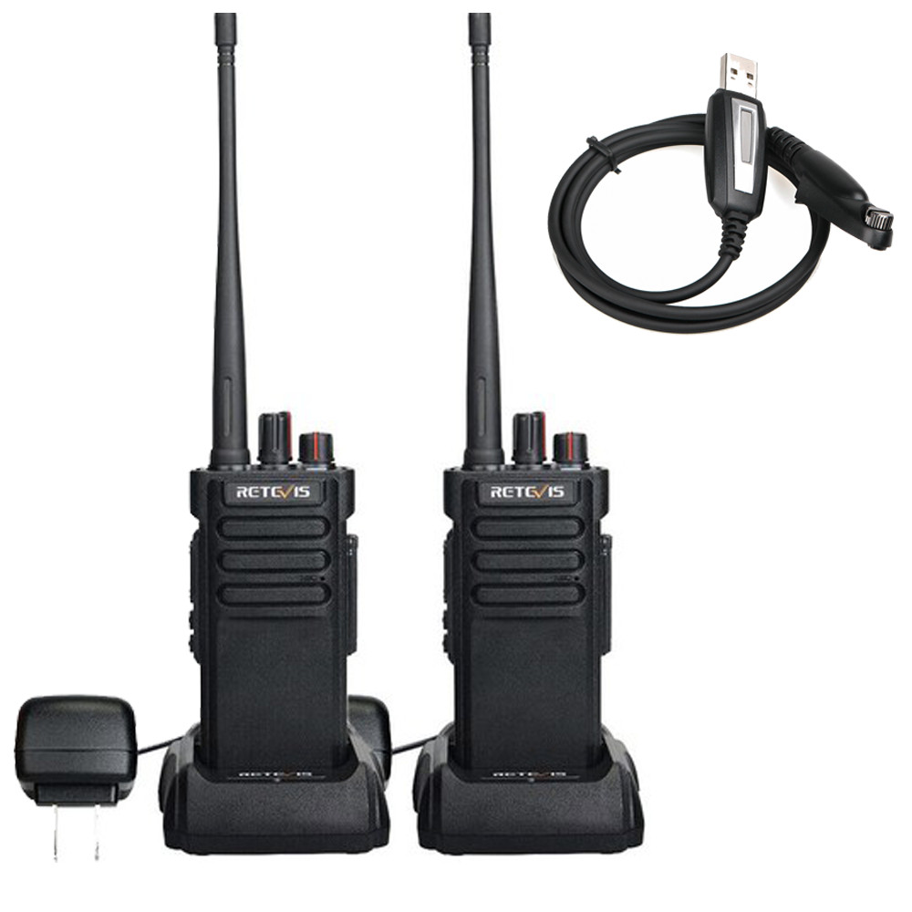 2Pack Walkie Talkies Long Range Two Way Radios Rugged 3200mAh For Construction