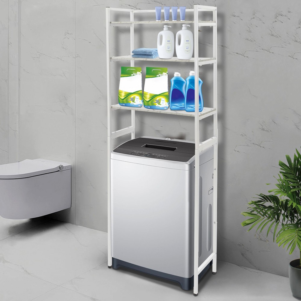 Modern Bathroom Storage Shelf Freestanding Storage Rack Bathroom Rack White NEW