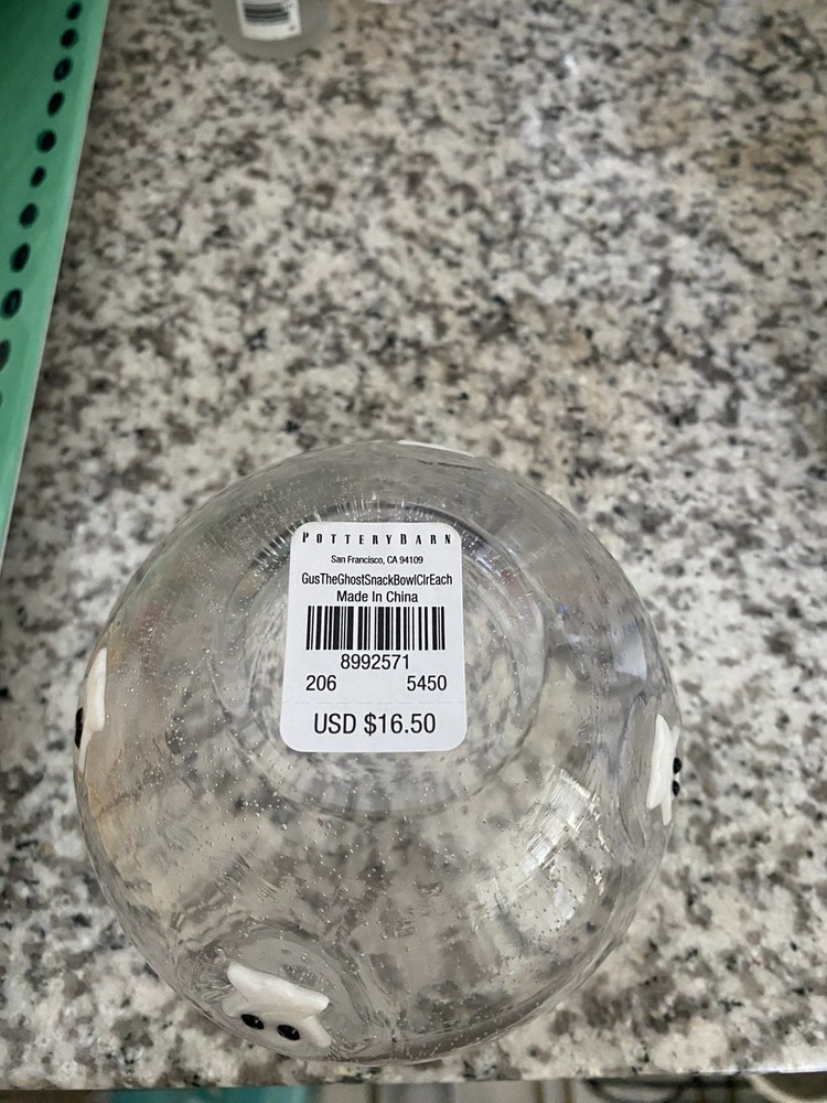 Pottery Barn Ghost Icon Shaker bonus snack bowl