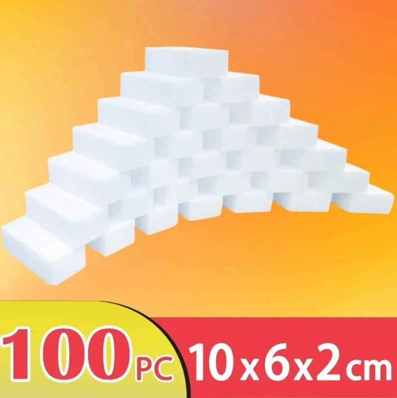 100PCS Magic Sponge Eraser- Melamine Thick Cleaning Foam Bulk Home Kitchen  Tool
