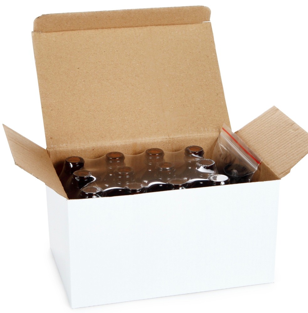 12 Amber 2 oz Glass Bottles with Lids