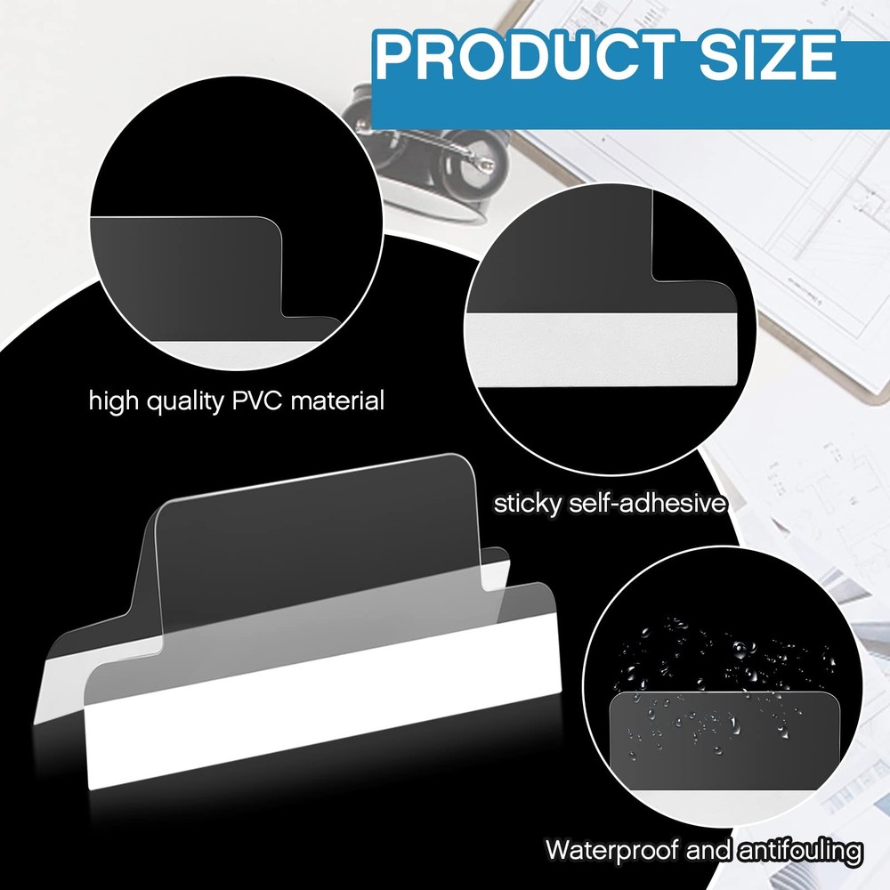 Insertable Self Adhesive Tabs with Printable Inserts, 1 Inch Clear Index Tabs...