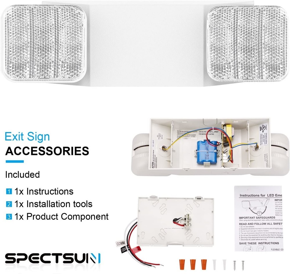 UL Listed 6 Packs Led Emergency Exit Lighting Commercial Emergency Flood Lights.