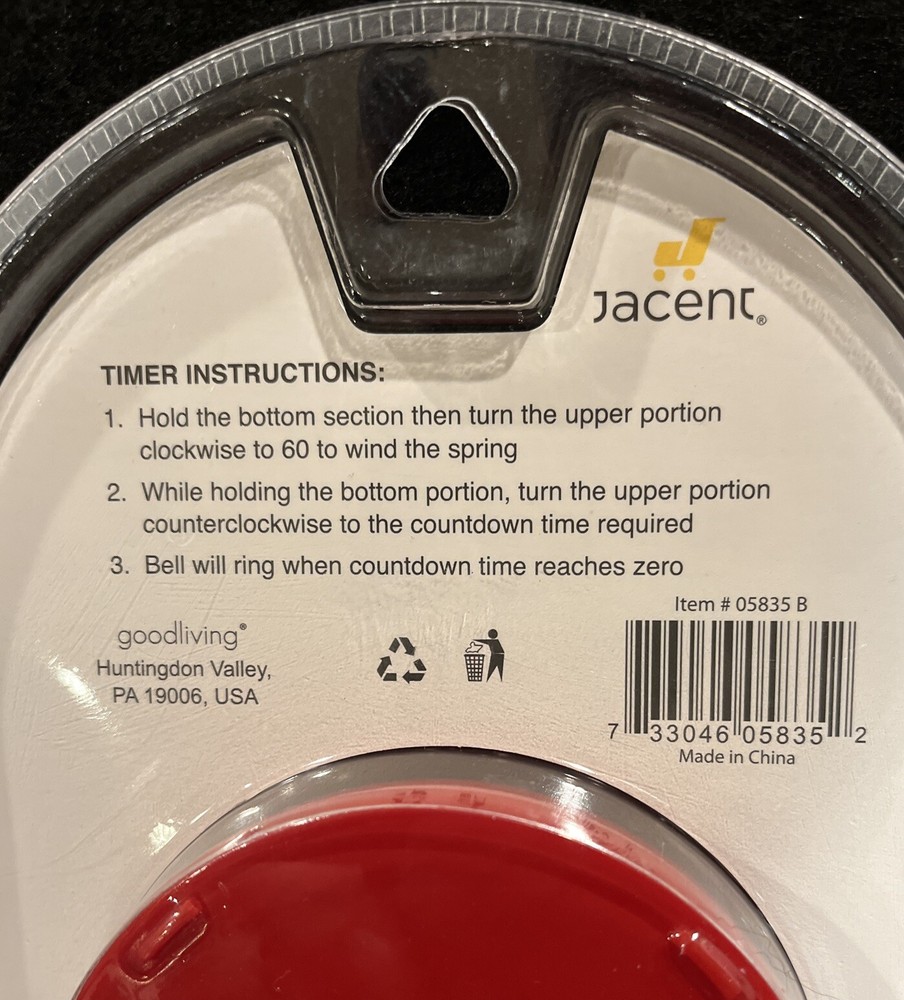 New Red 60 Minute Kitchen Timer by Culinary Elements