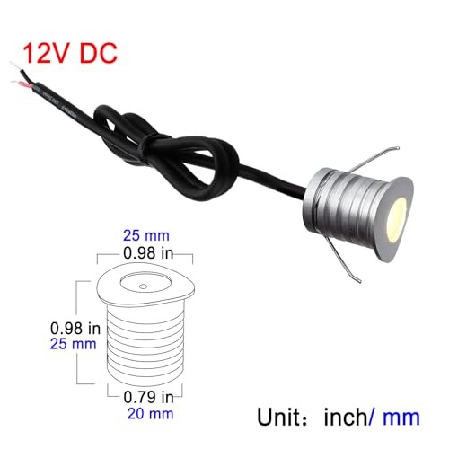 LED Railing Light - Cambered Surface‌W2V DC, Recessed Rail Lights, IP65 1