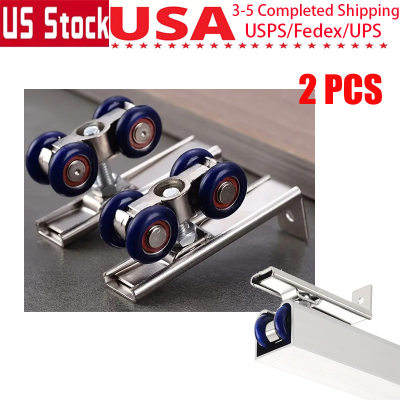 2Pcs Alloy Hardware Roller for Wooden Sliding Doors Push Pull Track Pulley