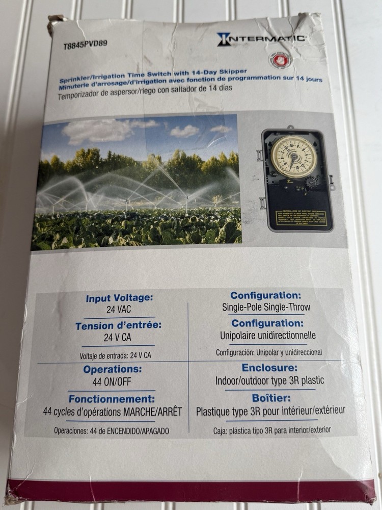 Intermatic T8800 Series 125V Input 24V Output Irrigation Sprinkler Timer