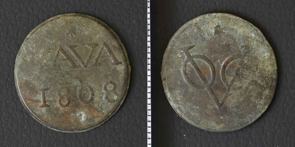 *Netherlands indies JAVA Duit 1808 Coin Indonesia Dutch[E8001]7l1