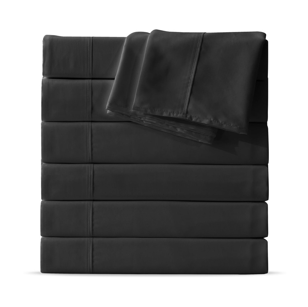 Maple&Stone Queen Flat Sheet 6 Pack,Premium Soft & Breathable,Brushed Microfi...