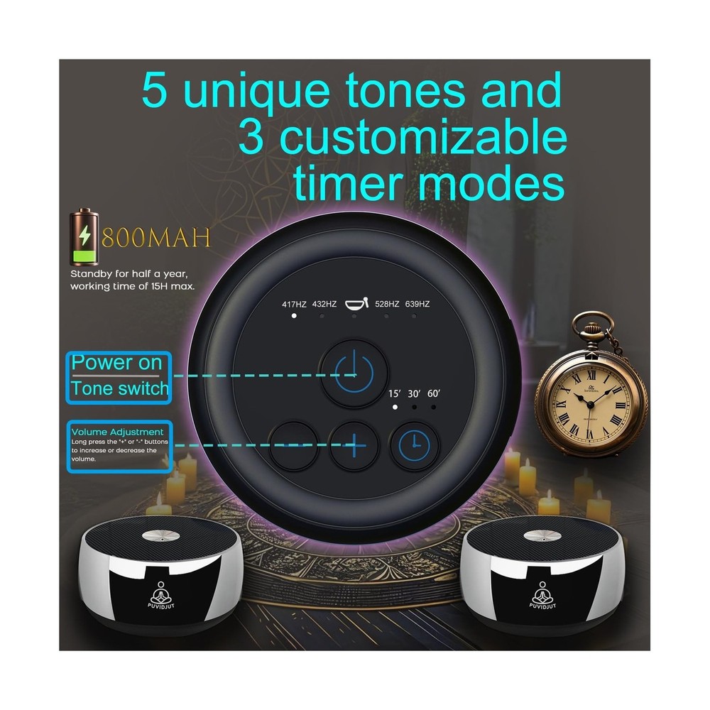 Sound Frequency Instruments, Meditation Tone TWS Machine- Solfeggio Bath Devi...