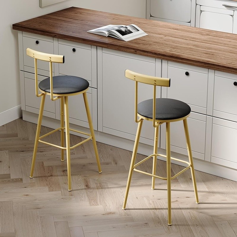 Ergonomic Bar Stools Sturdy PU Leather Kitchen Counter Chairs New
