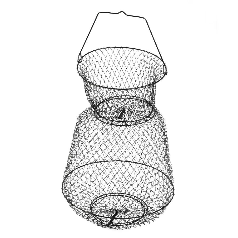Collapsible Fish Basket Foldable Fishing Net Keep Catch Container 2 Pack