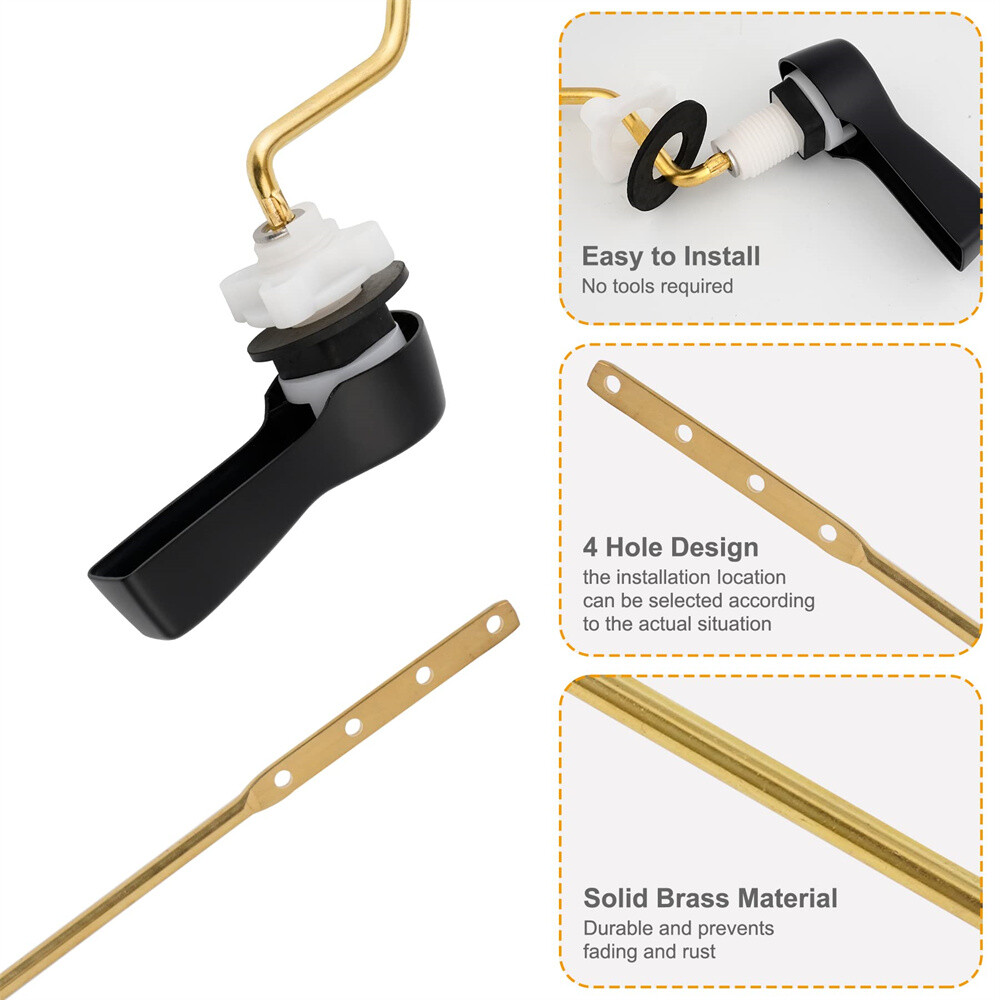 2Pack Universal Side Mount Toilet Handle Trip Lever Tank Flush Lever Replacement