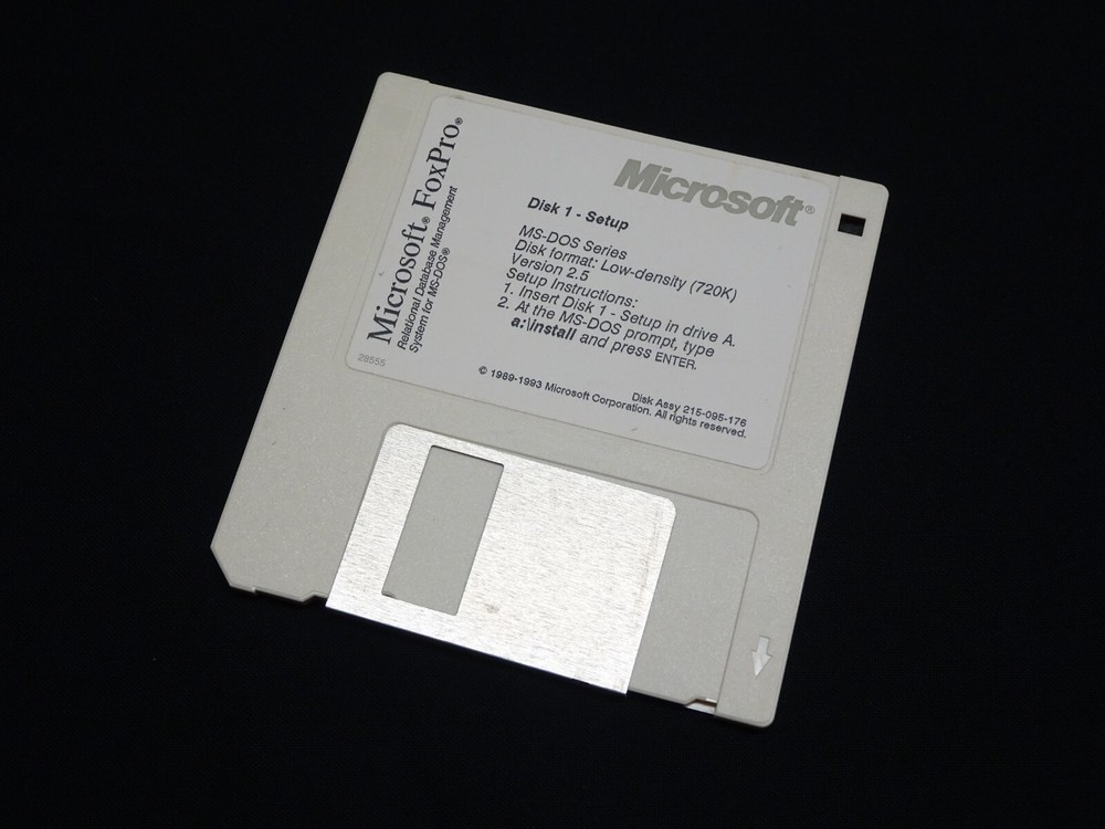Microsoft FoxPro Setup Disk 1 Version 2.5 MS-DOS 3.5" Diskette Rel Database Mgmt