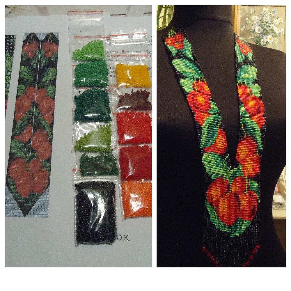 Kit for making a necklace gerdan. Beading Loom Pattern. #C8