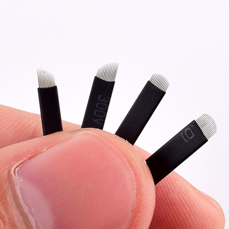 Microblading Needles for Permanent Makeup Supplies Manual Eyebrow Blades black