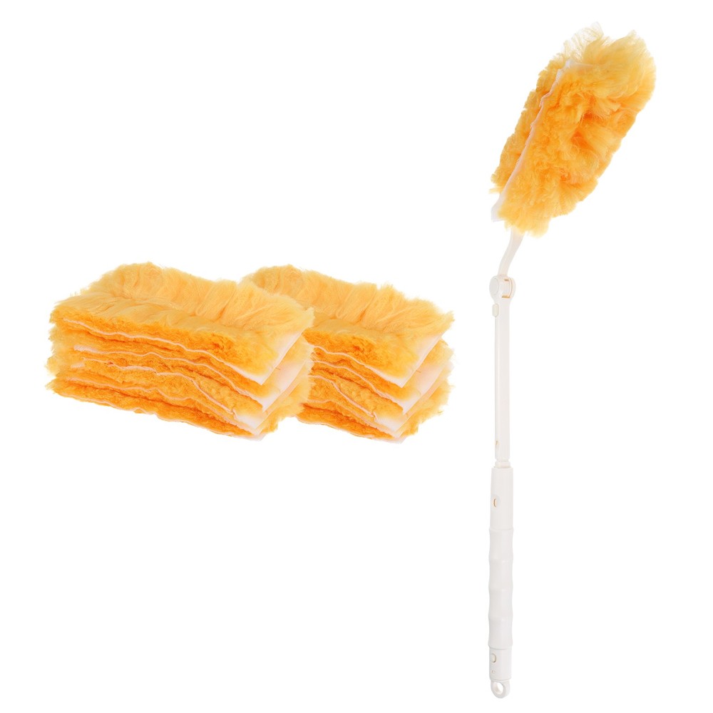 1 Count White Flexible Handle Refill, with 10 Yellow Dusters