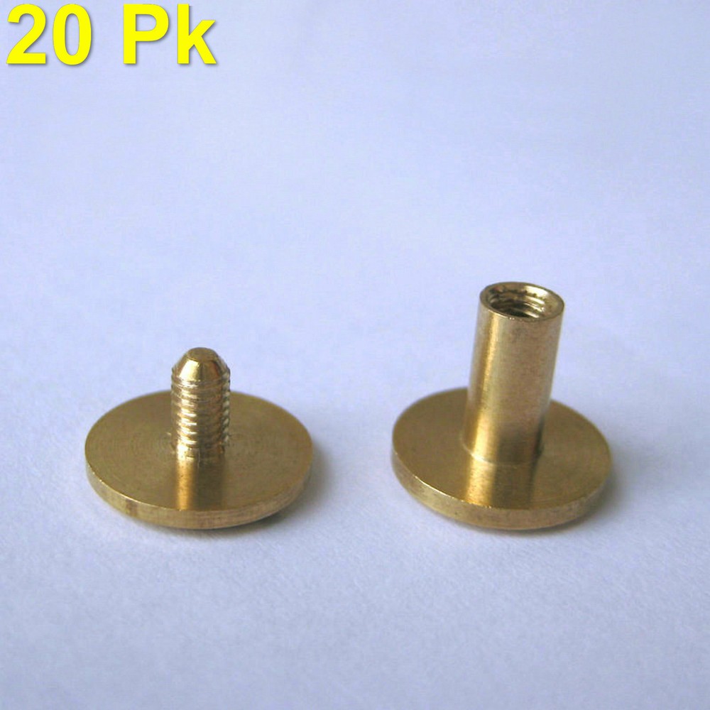 Solid Brass Button Stud Screw Nail Screw back Leather Rivet Belt 8mm 20/50PK