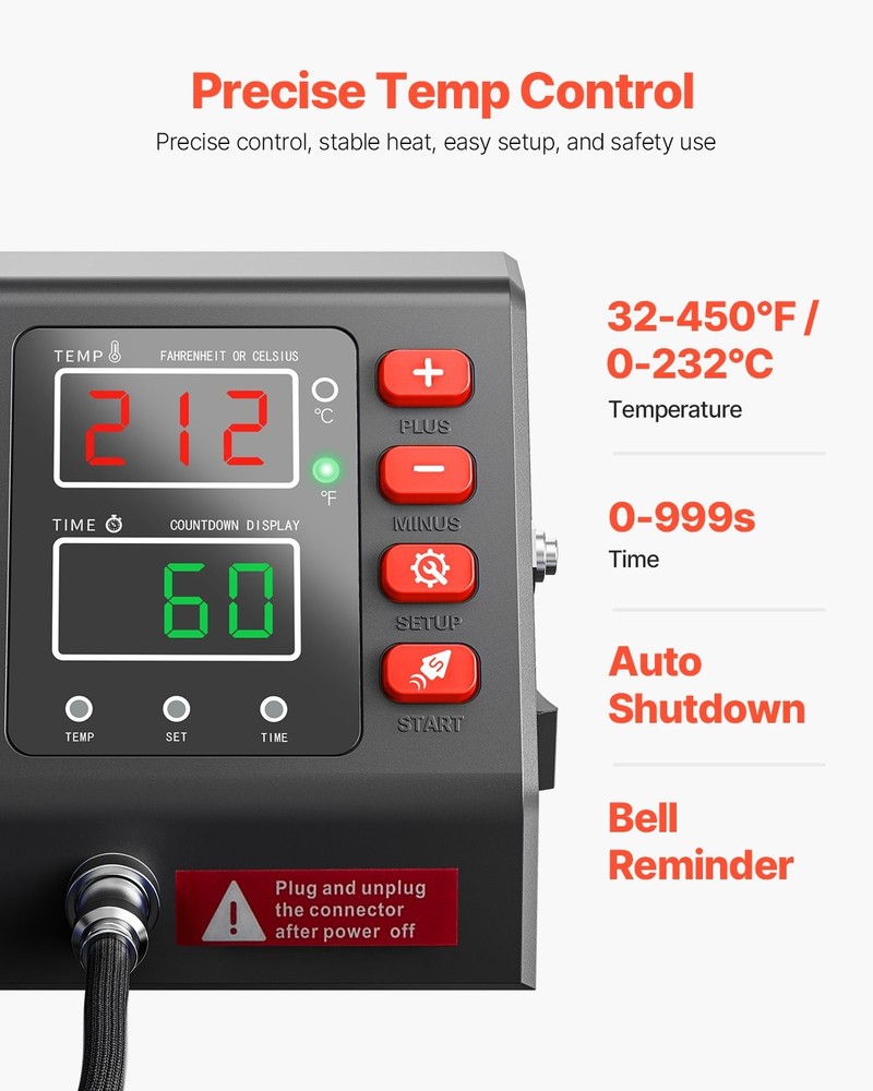 HOT/ Heat Press,5" 1 Heat Press 12x15 Machine Machine,Digital Precise Tempera