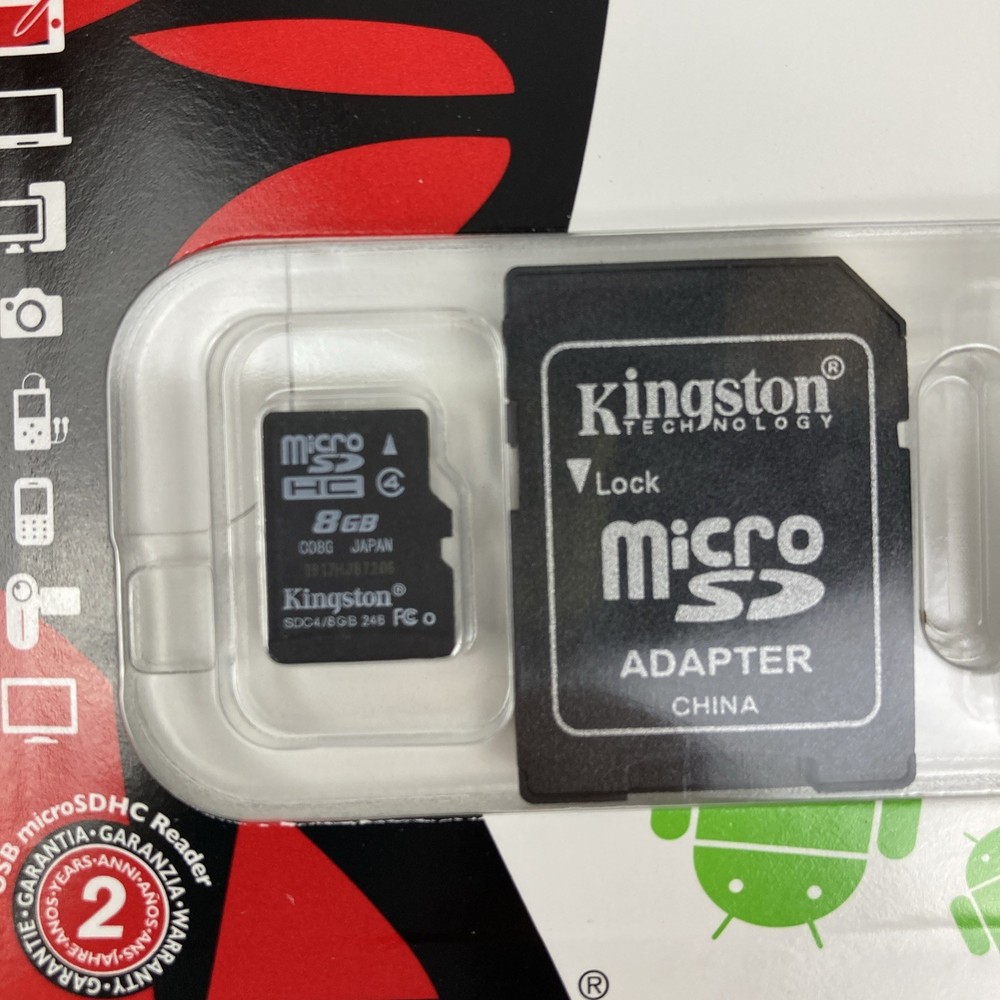 Kingston Micro SD Reader, 8 GB Micro SD HC, Micro SD Adapter NOS