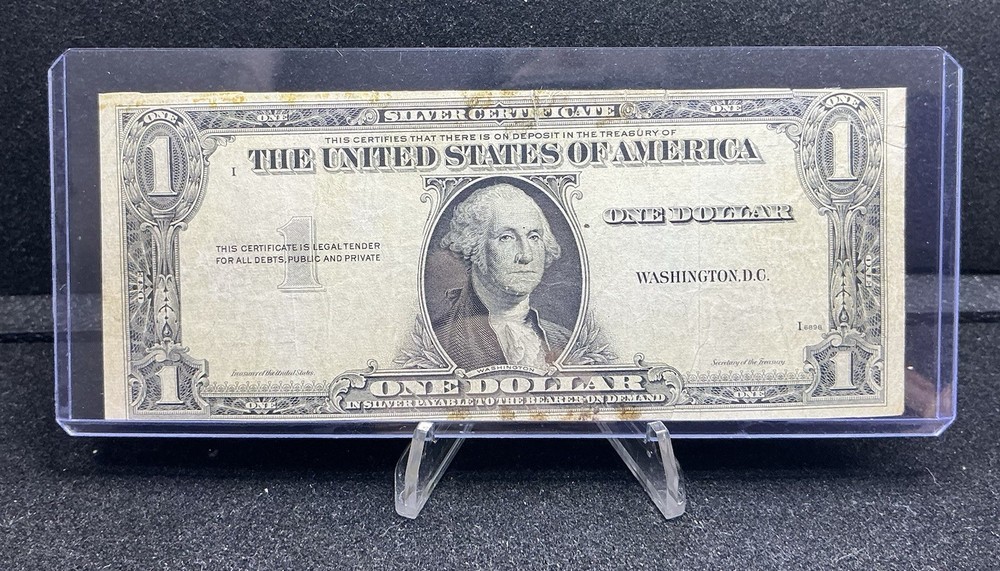 One Dollar Silver Certificate Error Missing Second And Third Print Z250