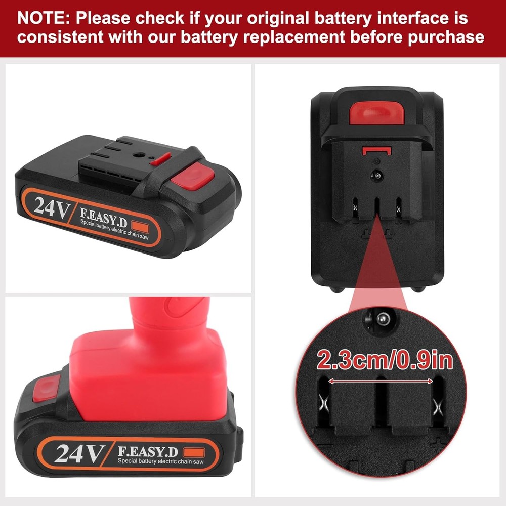 24V Chainsaw Battery for 4 /6 In Mini Handheld Electric Chainsaw Replacement