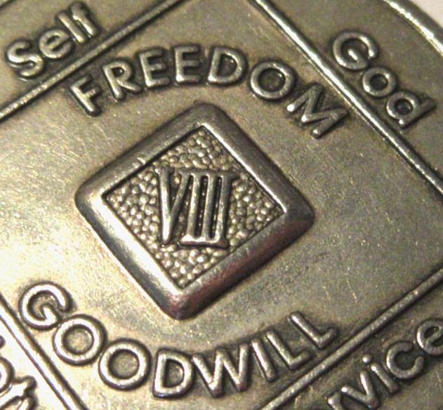 Narcotics Anonymous Medallion NA 8 Year Token Chip Coin Clean