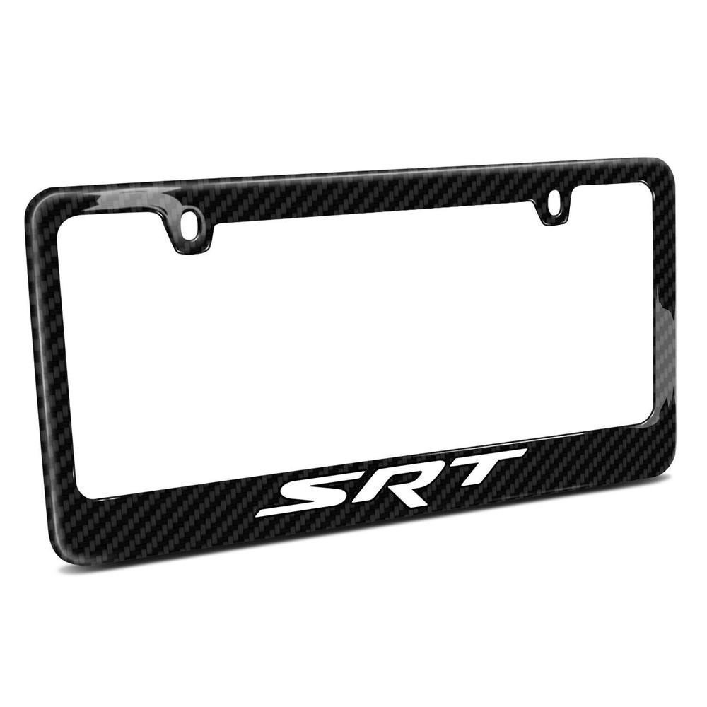SRT license plate frame carbon fiber look style glossy plastic
