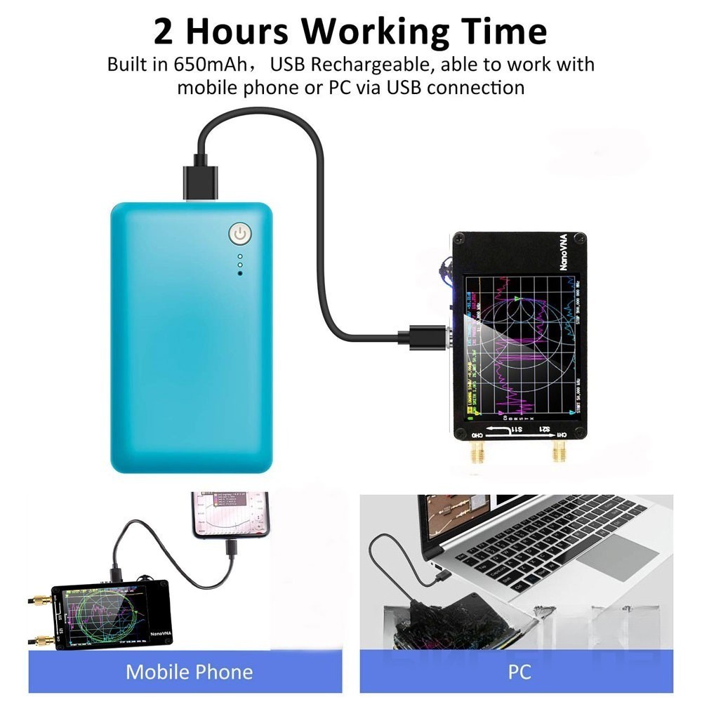 NanoVNA-H PCB Upgraded Version Vector Network Analyzer Support 10kHz-1.5GHz