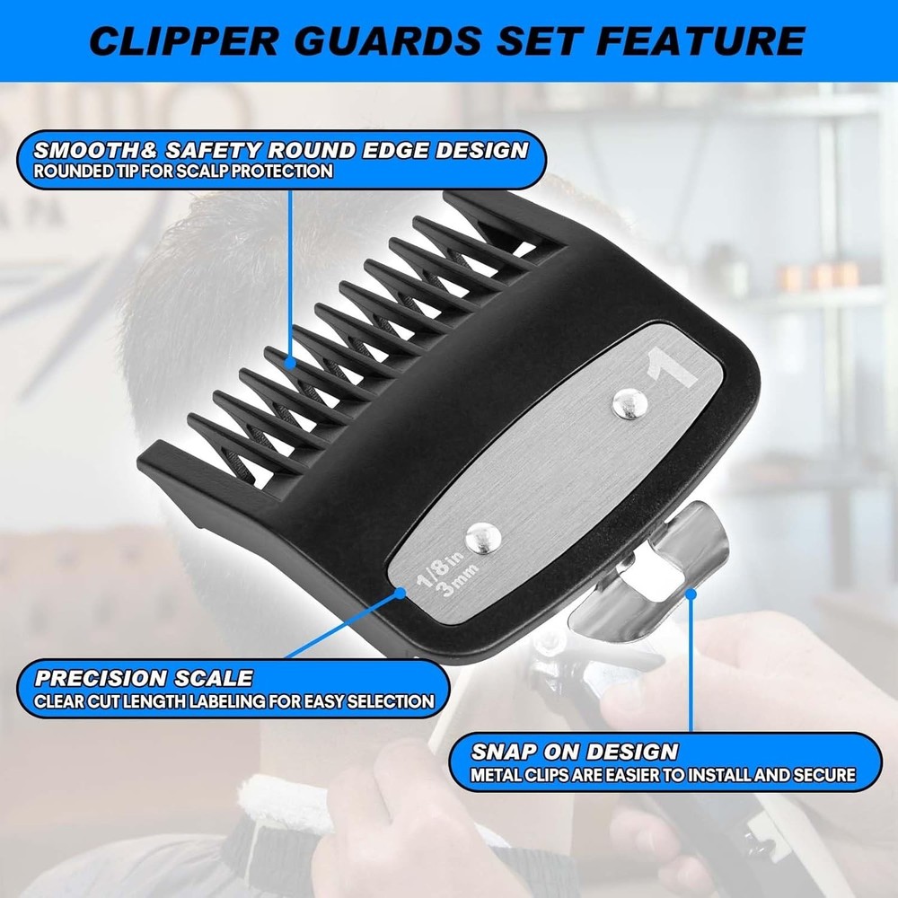 Durable Hair Clipper Guards Set - 2pcs with Guide Combs for Effortless Styling