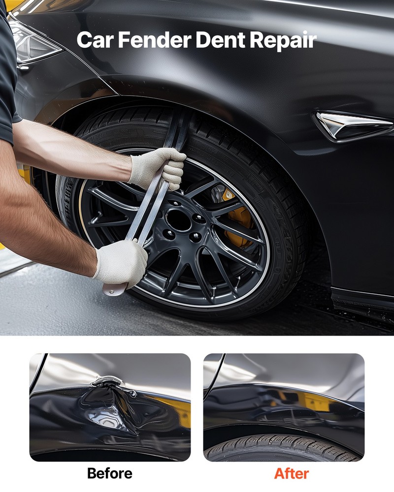 VEVOR Dent Puller Kit Car Fender Damage Repair Tools Flat Bar Auto Dent Removal