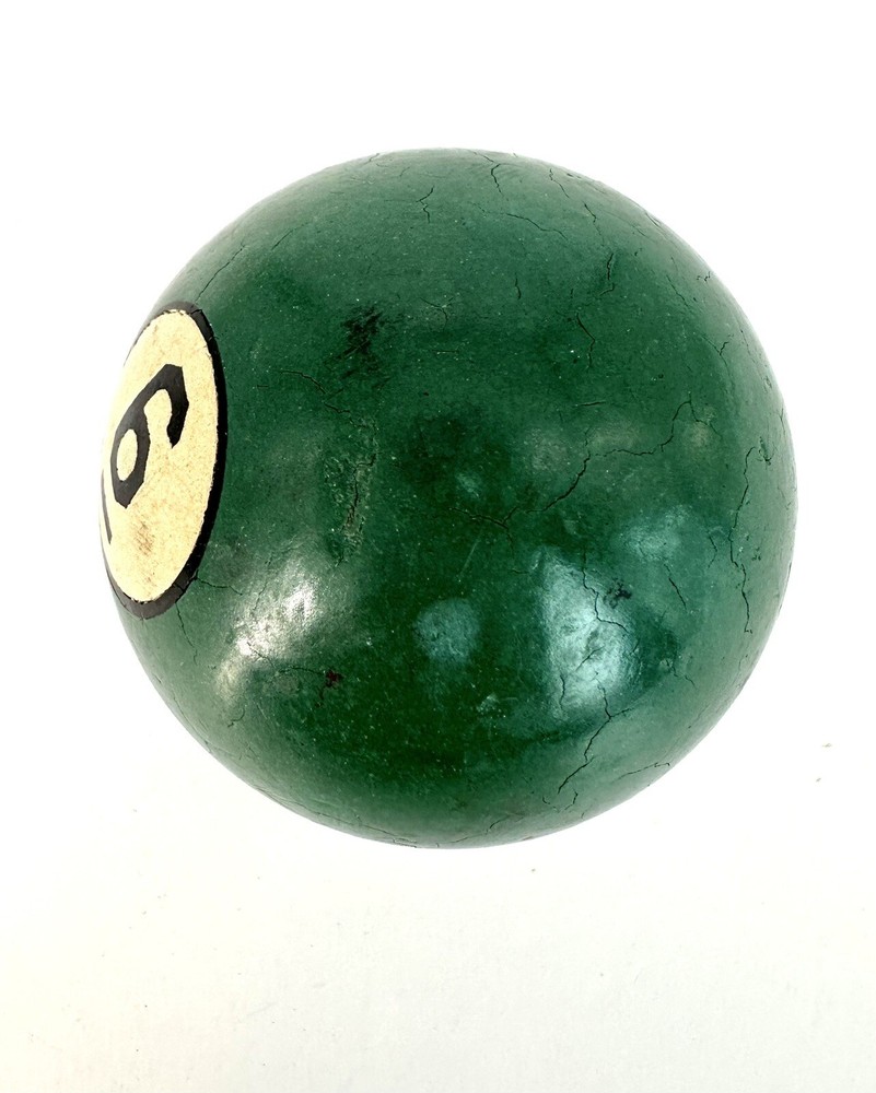 Vintage Clay #6 Solid Green Pool Billiards Ball