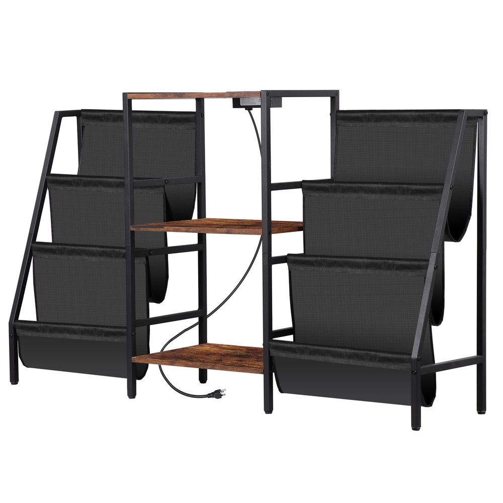 High-Capacity Vinyl Storage Console Turntable Stand Rust-Resistant Metal Frame