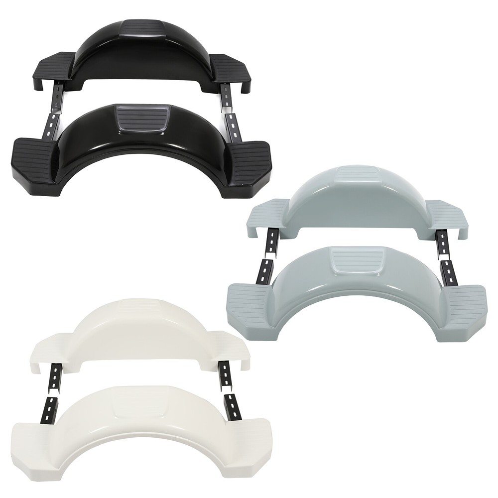 Set of 2 Single Axle Trailer Fenders 13" Wheels Tire Skirt Boat Gray/Black/White