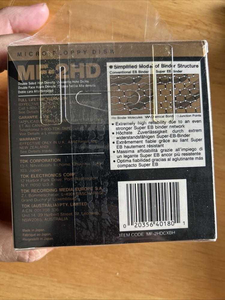 TDK MF-2HD Micro Floppy Disk Super EB 10 Pack NEW