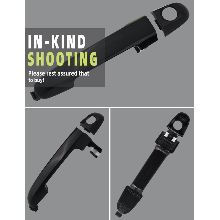 Exterior Door Handle Black Front Left Driver Side Compatible with 2007 2008 2009