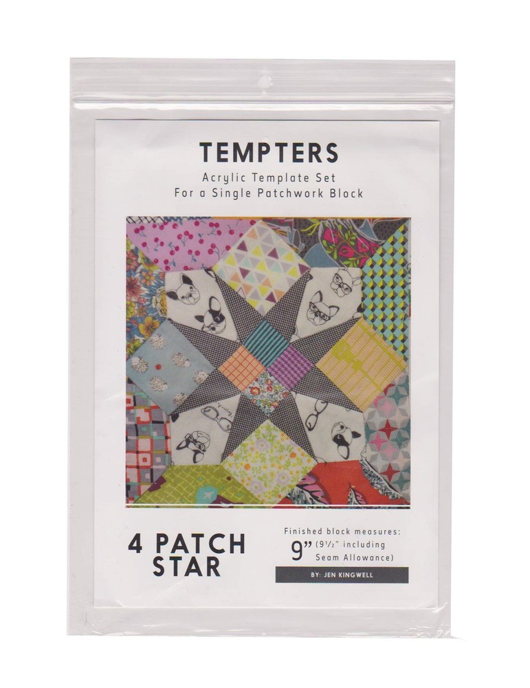 4 Patch Star Tempters Acrylic Template Set 9" Block