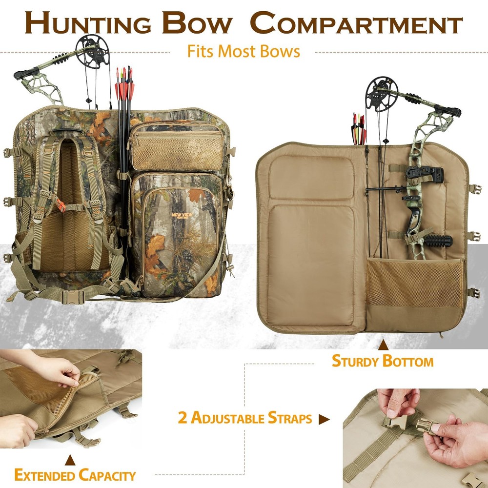 Deer & Elk Hunting Backpack with Spacious Bow Compartment, Features Expandabl...