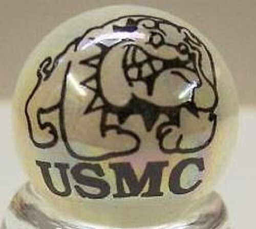 US Marines 1" Glass Logo Marble