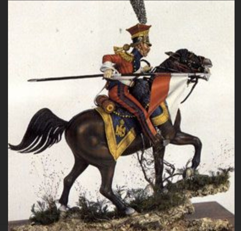 Poste militaire  Mounted Lancer 90mm Figure,  1/18 scale, sealed, ORIGINAL.